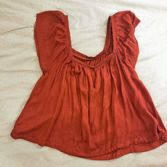 Rust orange baby doll top - Picture 2 of 2